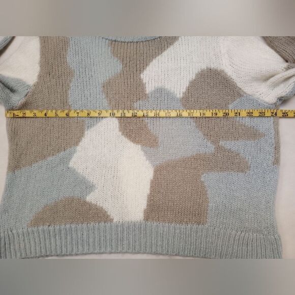 Wooden Ships Blue Tan Camo Pullover Sweater, size Small/Medium - Picture 11 of 14